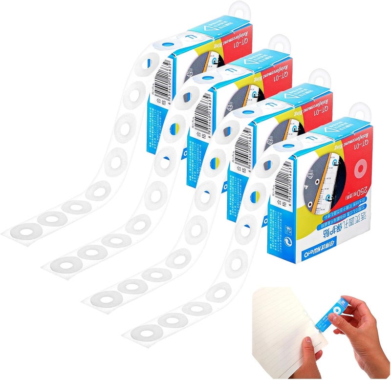 Bruislard 1000 Pack 1/4 Inch Hole Reinforcement Stickers Self-Adhesive Reinforcement Ring Labels, Transparent Hole Protectors Stickers for Hole-Punched Pages, Binder Clip Repairing and Strengthening(4 Boxes) - Image 1